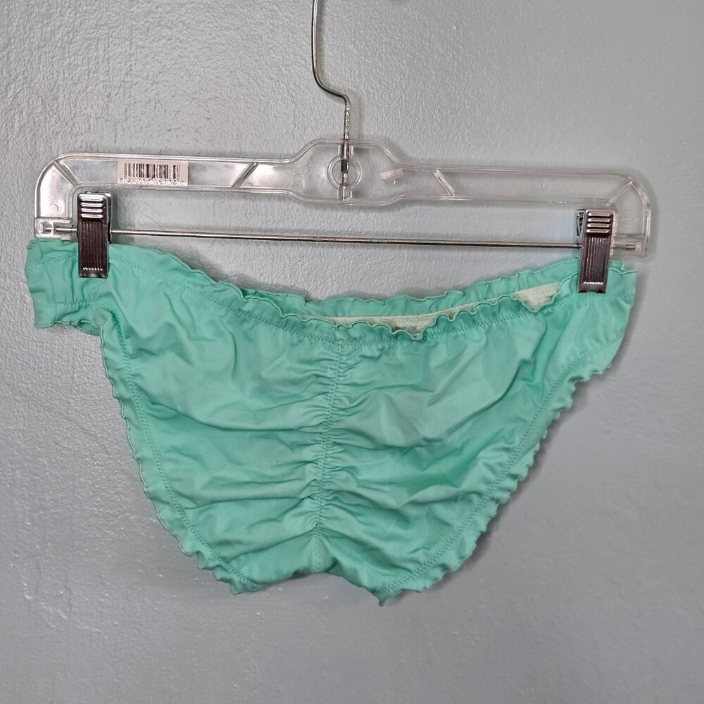 Victoria’s Secret Ruched Back Ruffle Bikini Bottom | Aqua Small - Picture 3 of 6